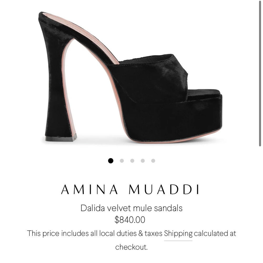 Amina Muaddi authentic Dalida velvet platforms
